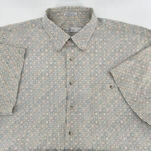 Burma Bibas Button Up Cotton Shirt Mens XXL 60 Singles Lawn Geometric Vintage